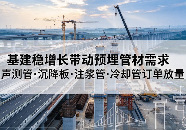 鸠江基建稳增长带动预埋监测管材需求，声测管、沉降板、注浆管订单持续放量